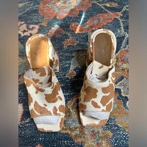 Jeffrey Campbell cow print mules size 8.5